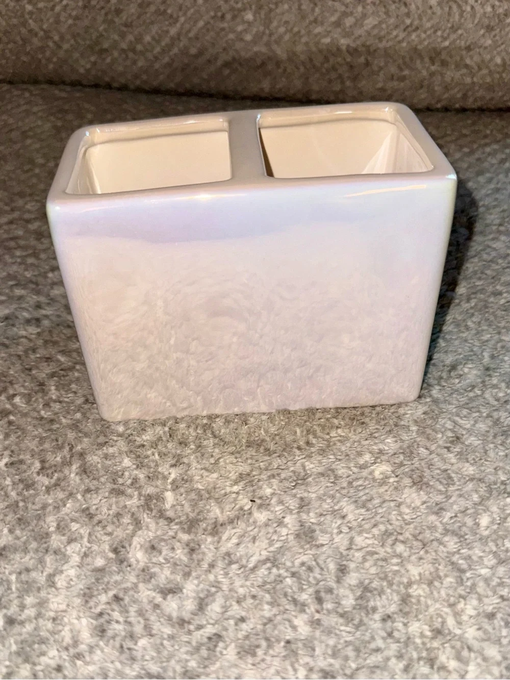 Rae Dunn Ceramic 'STUFF' Double Organizer - Iridescent BRAND NEW